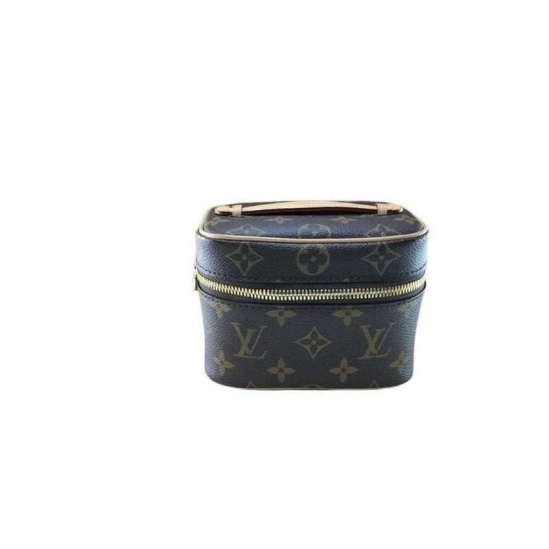 Louis Vuitton Handbag Nice Nano Brown Monogram Vanity Bag Gold