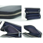Prada Saffiano Leather Zip Around Long Wallet Navy — view 8