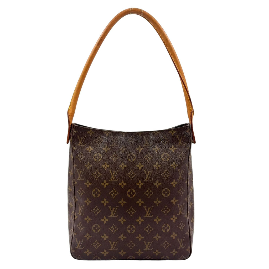 Louis Vuitton Looping GM Monogram Leather Brown Shoulder Bag Gold