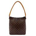 Louis Vuitton Looping GM Monogram Leather Brown Shoulder Bag Gold