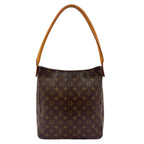 Louis Vuitton Looping GM Monogram Leather Brown Shoulder Bag Gold