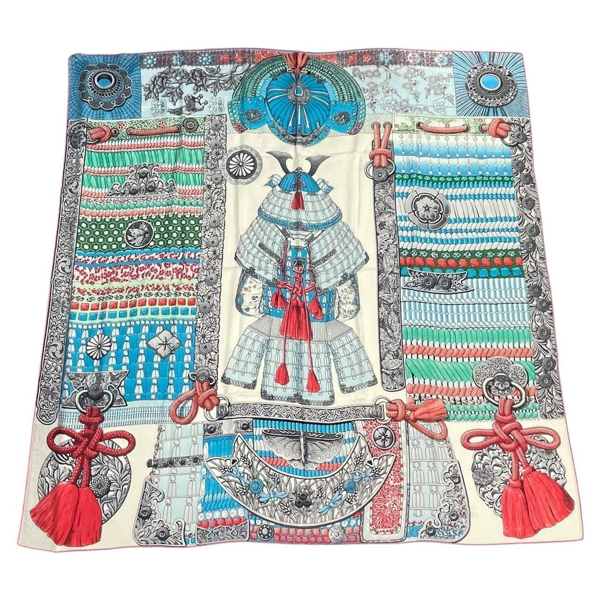 Hermes Scarf Cashmere Carre 140 Samurai Armor Parures de Samourais Multicolor — view 2
