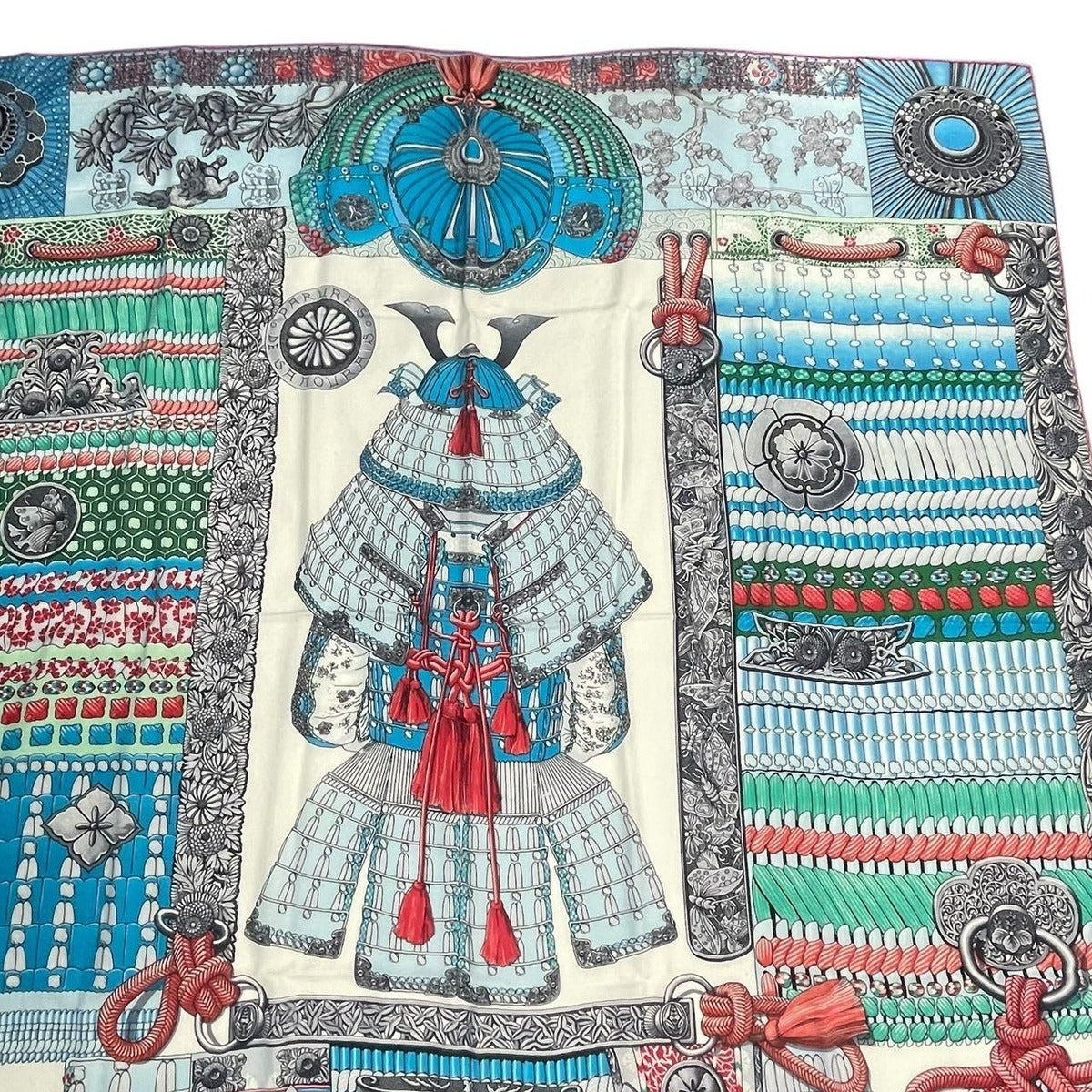Hermes Scarf Cashmere Carre 140 Samurai Armor Parures de Samourais Multicolor — view 4