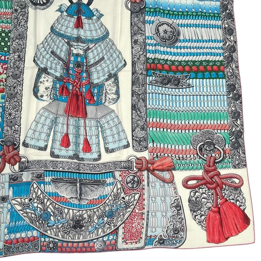 Hermes Scarf Cashmere Carre 140 Samurai Armor Parures de Samourais Multicolor — view 6