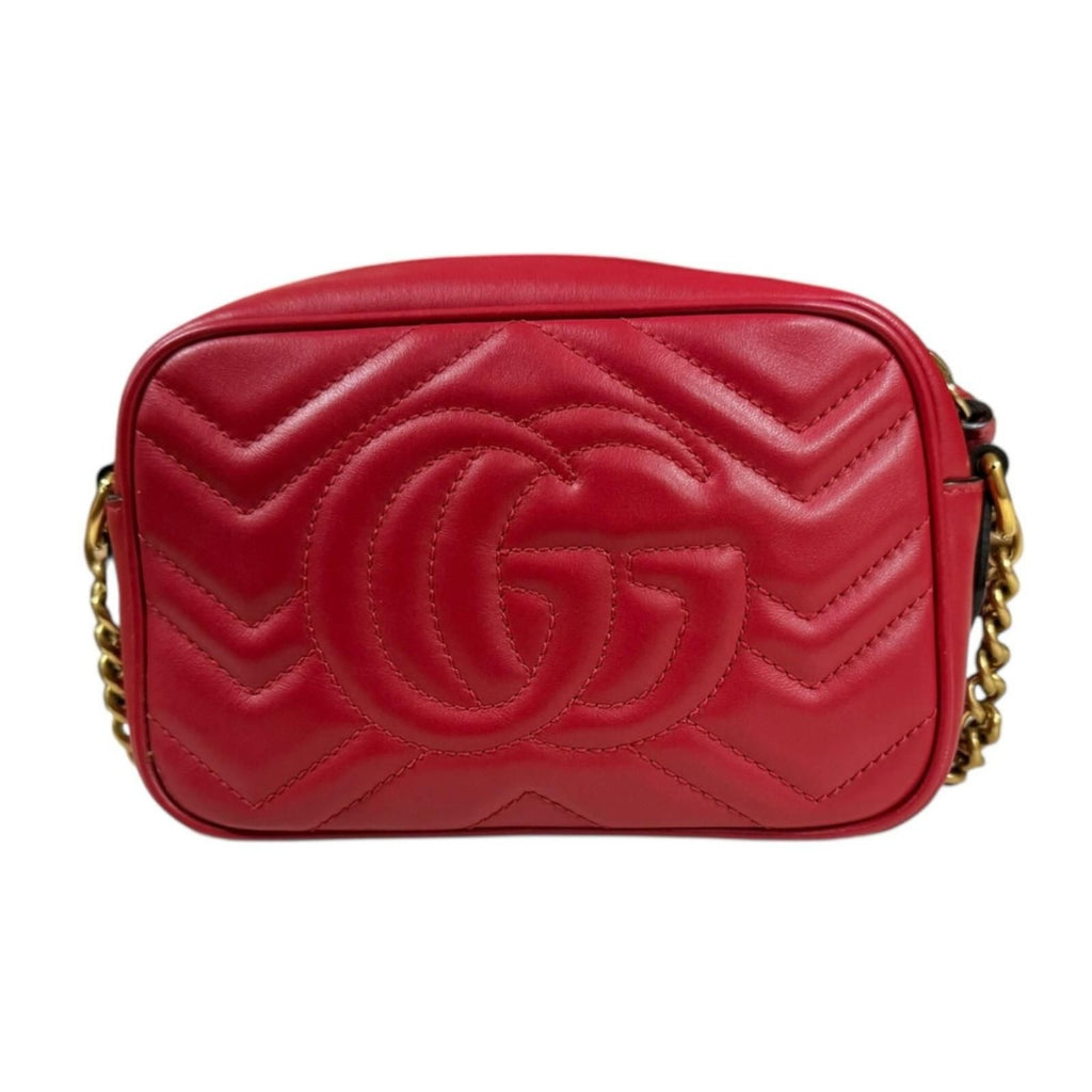 Gucci GG Marmont Shoulder Bag Leather Red — view 3