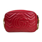 Gucci GG Marmont Shoulder Bag Leather Red — view 3