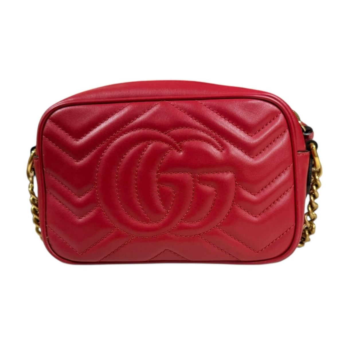 Gucci GG Marmont Shoulder Bag Leather Red — view 3