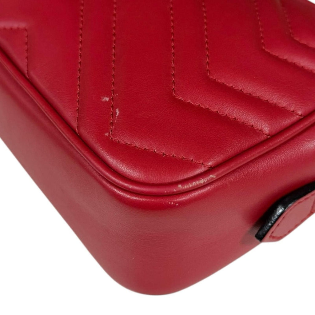 Gucci GG Marmont Shoulder Bag Leather Red — view 8