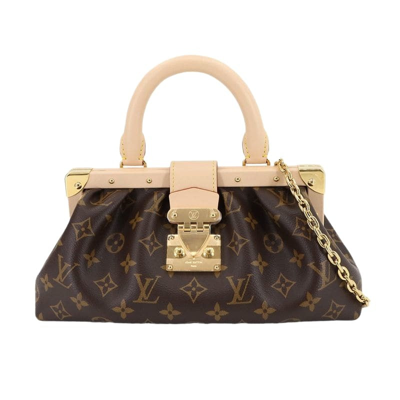 Louis Vuitton Monogram Clutch 2-Way Hand Chain Shoulder Bag Brown — view 2