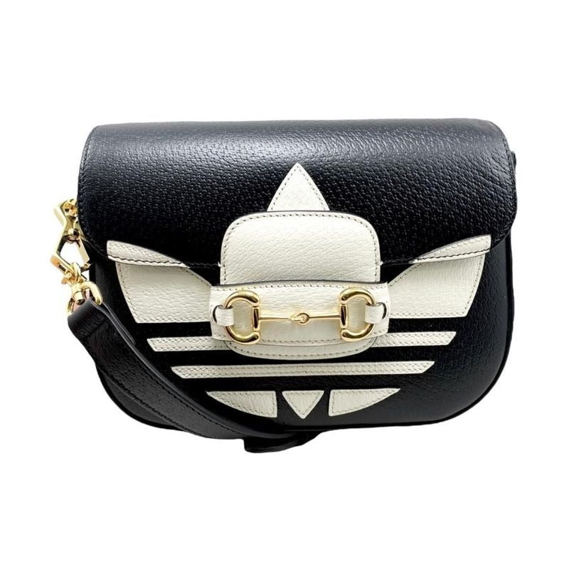 Gucci Adidas Collaboration Shoulder Bag Horsebit Mini Logo Black