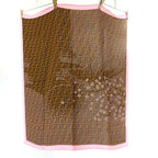 Fendichiso Cherry Blossoms Fuji and Tower Crepe Shawl Brownpink — view 3