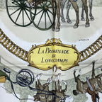 Hermes Scarf Silk Carre 90 la Promenade de Longchamps Walk to Long Chien Pink — view 6