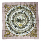 Hermes Scarf Silk Carre 90 la Promenade de Longchamps Walk to Long Chien Pink