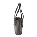 Celine Vintage Vertical Shopping Tote Brown Black Macadam Canvas — view 4