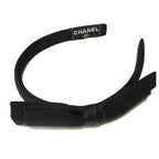 Chanel Ribbon Headband Satin Black Hair