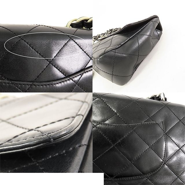 Chanel Shoulder Bag Black Lambskin Quilted Plastic Chain — view 5
