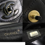 Chanel Shoulder Bag Black Lambskin Quilted Plastic Chain — view 7