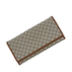 Celine Bifold Wallet Beige Brown Macadam Nylon Leather YS OO 16