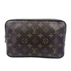 Louis Vuitton Trousse Toilette 23 Monogram Brown Cosmetic Pouch Gold