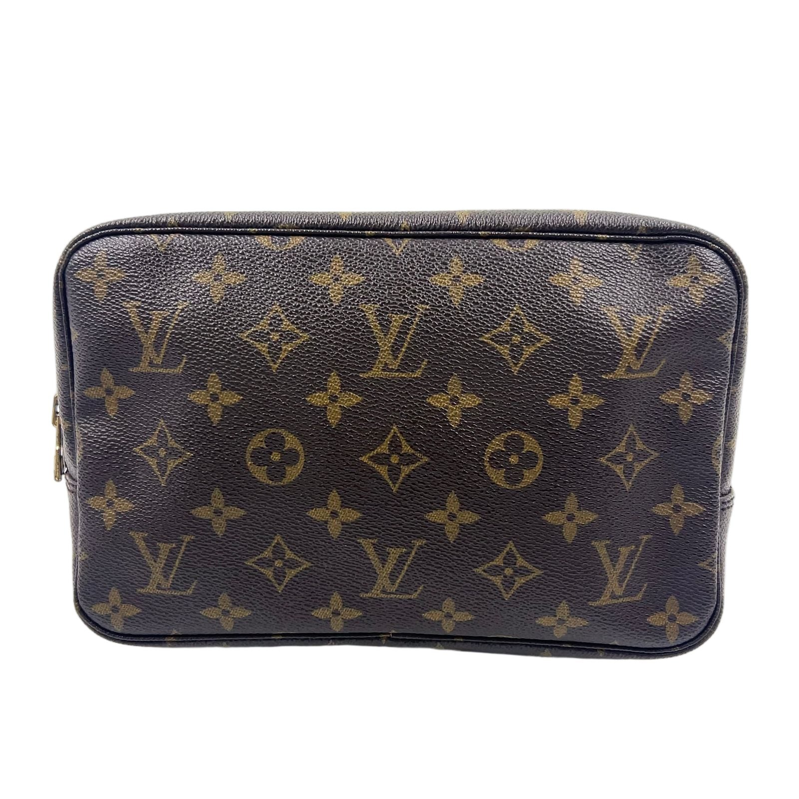 Louis Vuitton Trousse Toilette 23 Monogram Brown Cosmetic Pouch Gold
