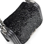 Chanel Chain Shoulder Bag Orirag Rabbit Fur Lamb Black — view 8