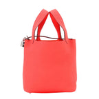 Hermes Picotin Lock 18 PM Hand Bag Taurillon Clemence Rose Texas Silver
