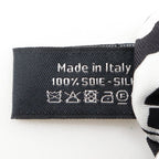 Chanel Chou Coco Mark Logo Ribbon Silk Black White Hair Tie — view 5