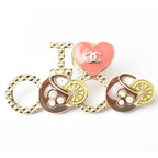 Chanel Brooch Pin Badge I Love Coco Heart Motif