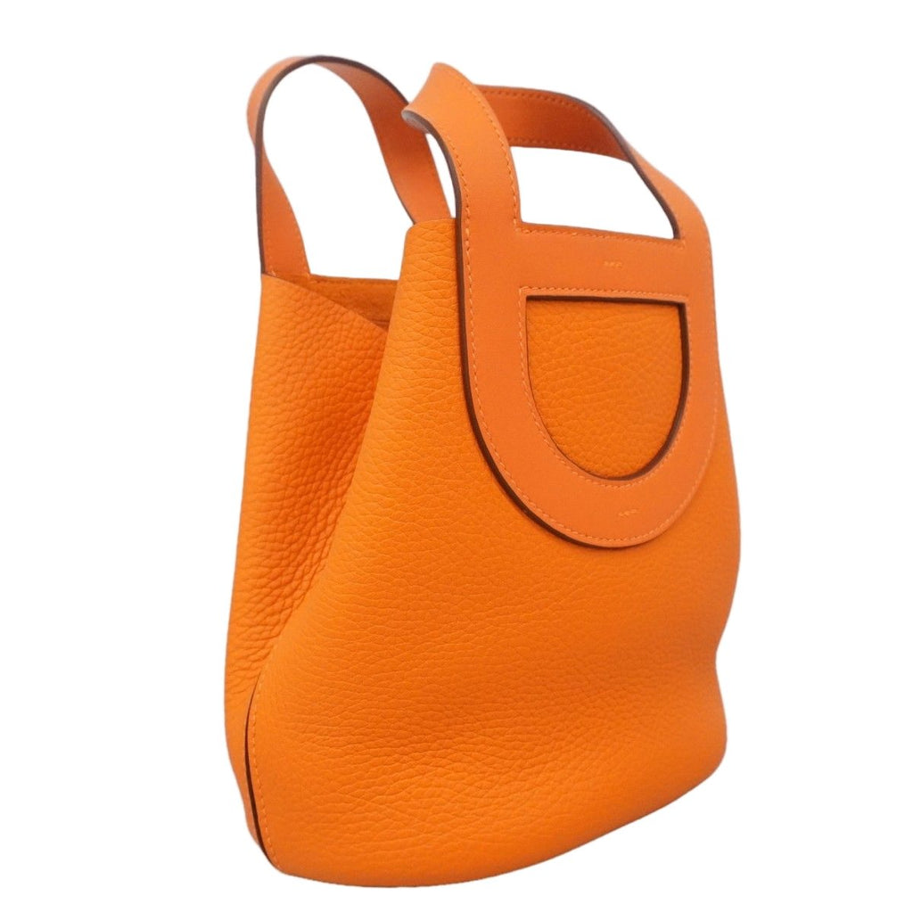Hermes Handbag in the Loop 18 Taurillon Clemence Orange Minien Silver — view 2