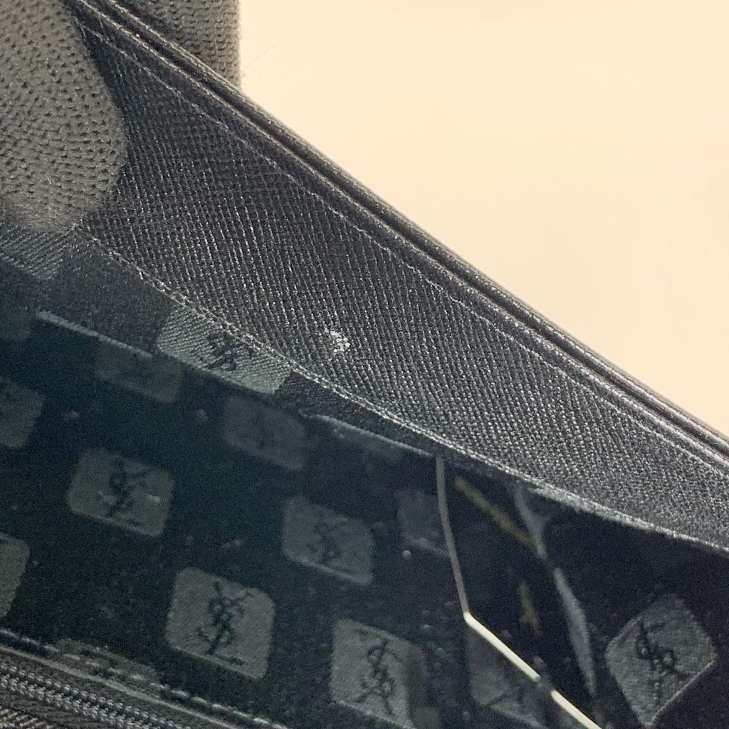 Yves Saint Laurent Logo Vintage Clutch Bag Black — view 8
