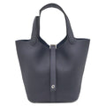 Hermes Handbag Picotin Lock 18 PM Taurillon Clemence Blue Nuit Silver New Navy
