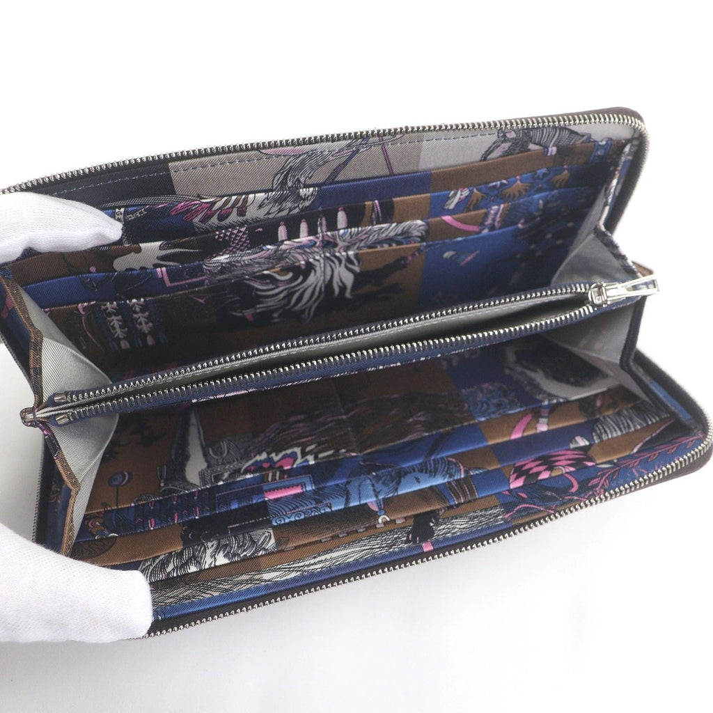 Hermes Azap Long Silk in Vaux Epson Round Zip Wallet — view 3
