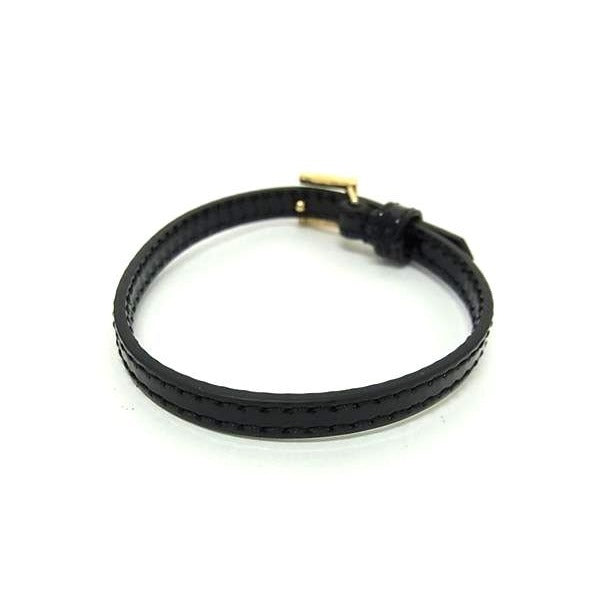 Gucci Leather Bracelet Bangle Accessory Black Fs1716 — view 2