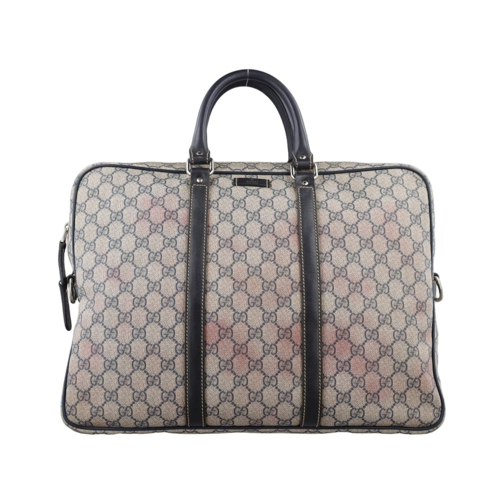 Gucci GG Plus Supreme Beige Black Canvas Handbag