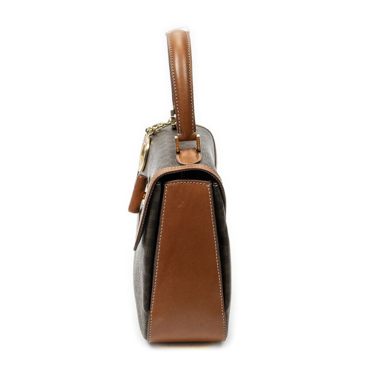 Celine Vinte Ziff Lap Top Handle Brown Macadam Canvas — view 3