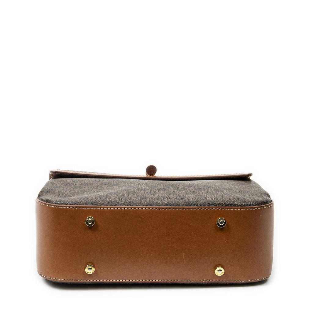 Celine Vinte Ziff Lap Top Handle Brown Macadam Canvas — view 6