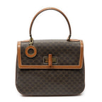 Celine Vinte Ziff Lap Top Handle Brown Macadam Canvas