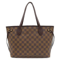 Louis Vuitton Tote Bag Neverfull PM Damier Canvas Ebene Gold Brown