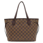 Louis Vuitton Tote Bag Neverfull PM Damier Canvas Ebene Gold Brown