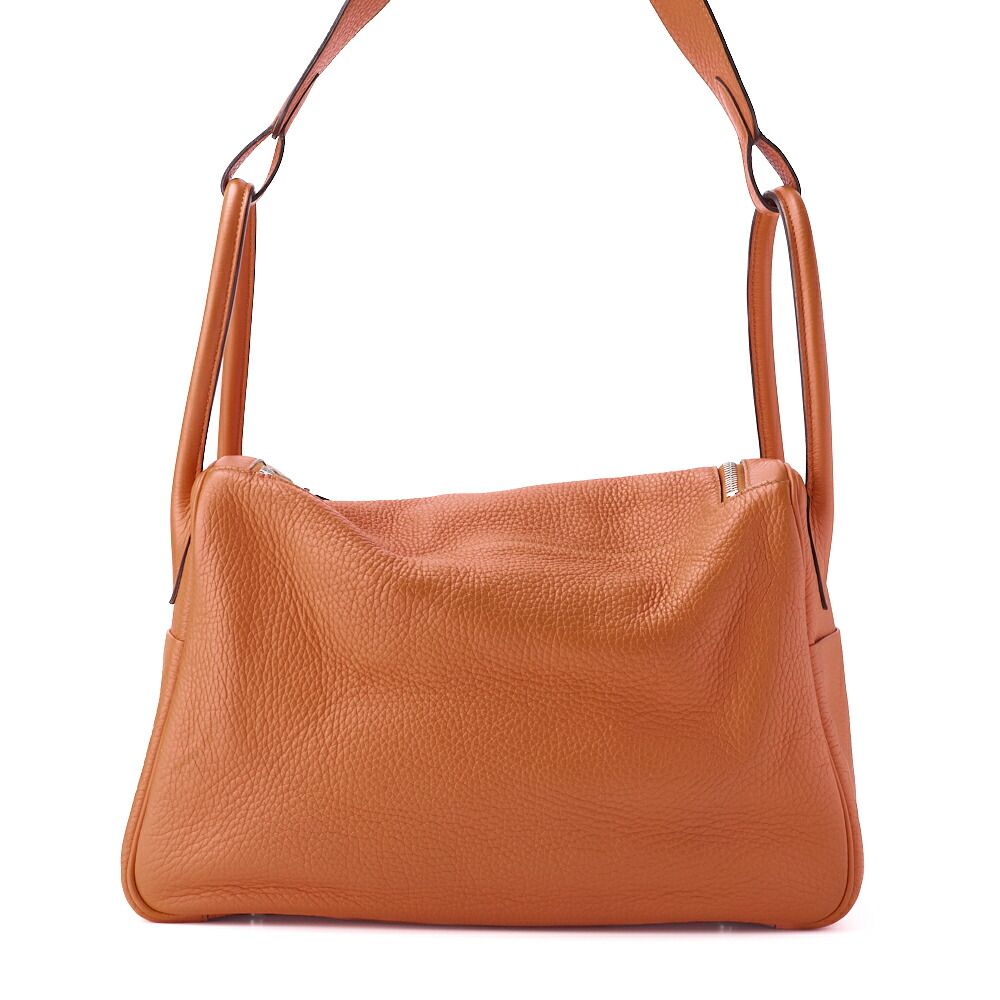 Hermes Lindy 34 Shoulder Bag Taurillon Clemence Orange Poppy — view 4