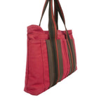 Hermes Tote Troca Horizontal Canvas Red Silver — view 2