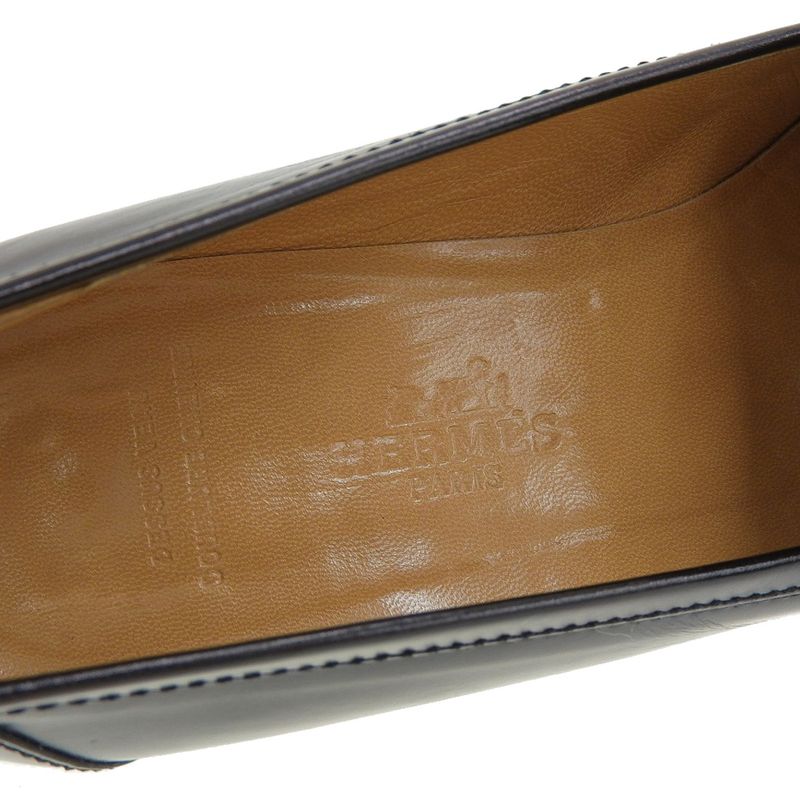 Hermes Vintage Kelly Box Calf Leather Loafers Moccasins Dress Shoes — view 9