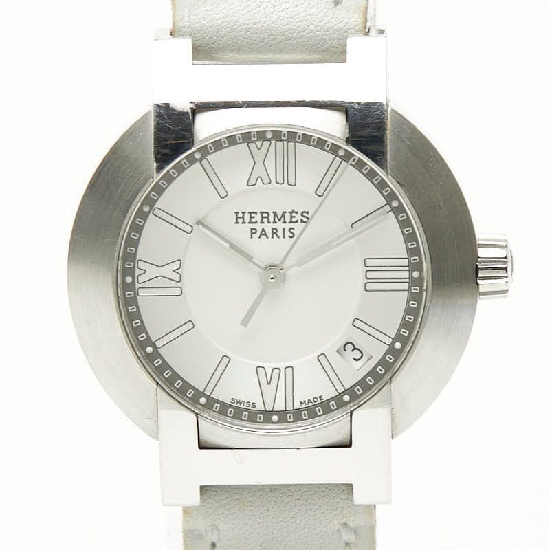 Hermes Nomade Silver Gray Stainless Steel Leather Shoulder Bag