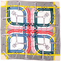 Hermes Carre Geant 140 MORS A Jouets Horsebit Cashmere Silk Black Scarf