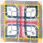 Hermes Carre Geant 140 MORS A Jouets Horsebit Cashmere Silk Black Scarf