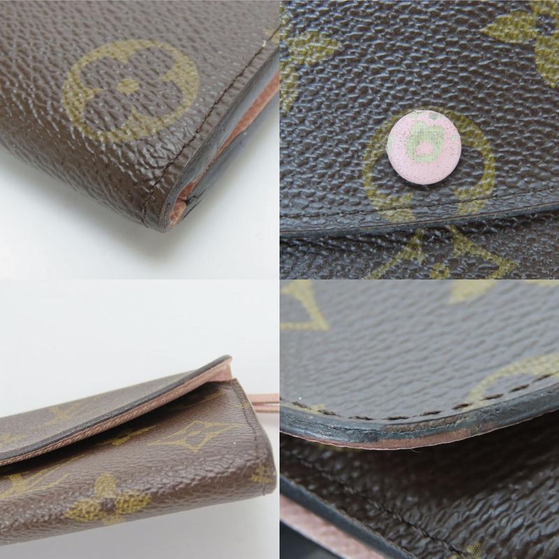 Louis Vuitton Long Wallet Portefeuille Emilie Monogram Brown Rose — view 4