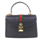 Gucci Ophidia Medium Bag Leather 2-Way Black Gold