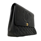 Chanel Shoulder Bag Deca Quilted Lambskin Black Gold — view 2