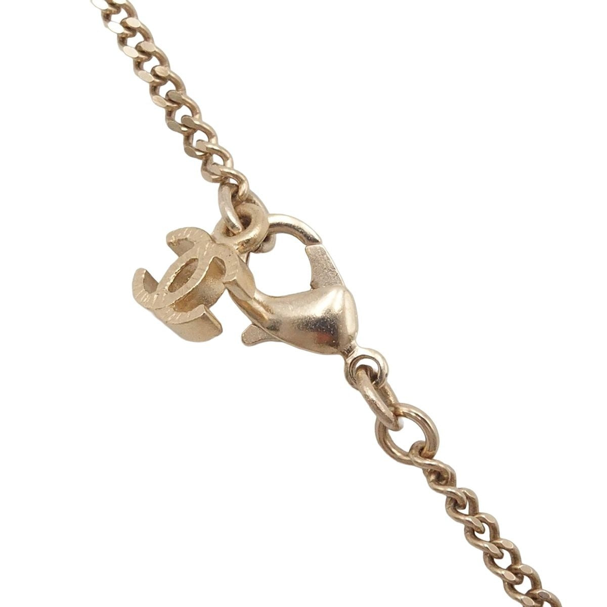 Chanel Necklace CC Logo Gold Metal Rhinestone — view 5