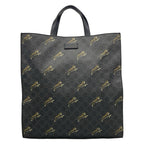 Gucci Tote GG Plus Supreme Dark Gray Black Multi Taiga Print Leather
